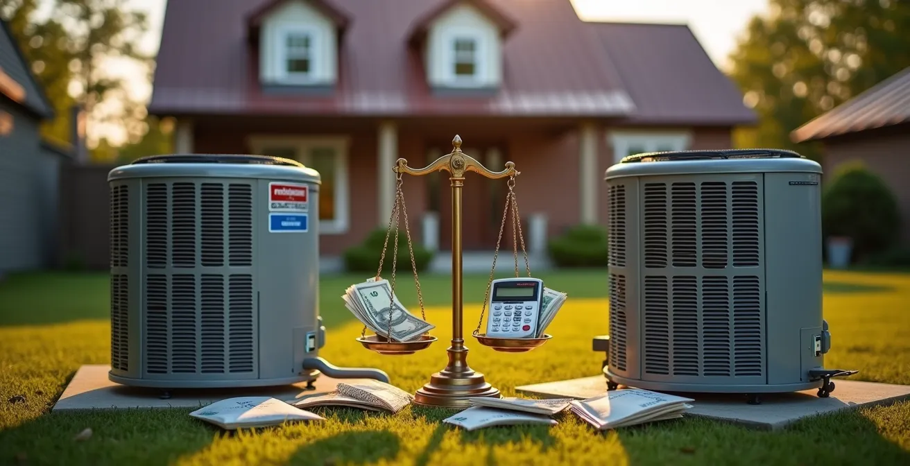 Comparaison visuelle de deux thermopompes avec calculatrice et factures Hydro-Québec