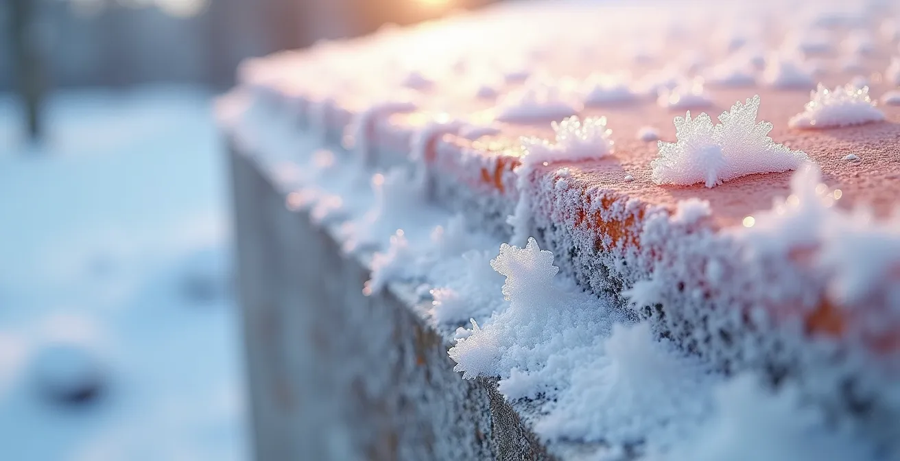 Détection thermographique des fuites d'air dans un mur en hiver