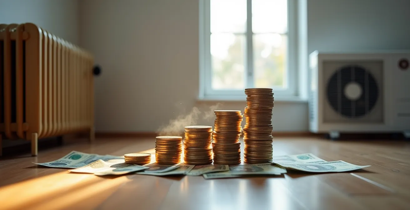 Graphique comparatif montrant les économies sur une facture Hydro-Québec avec thermopompe