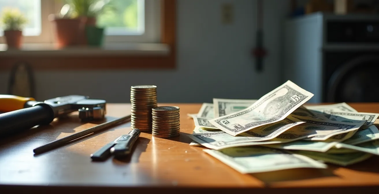 Comparaison visuelle entre une facture d'entretien régulier et une facture de réparation d'urgence