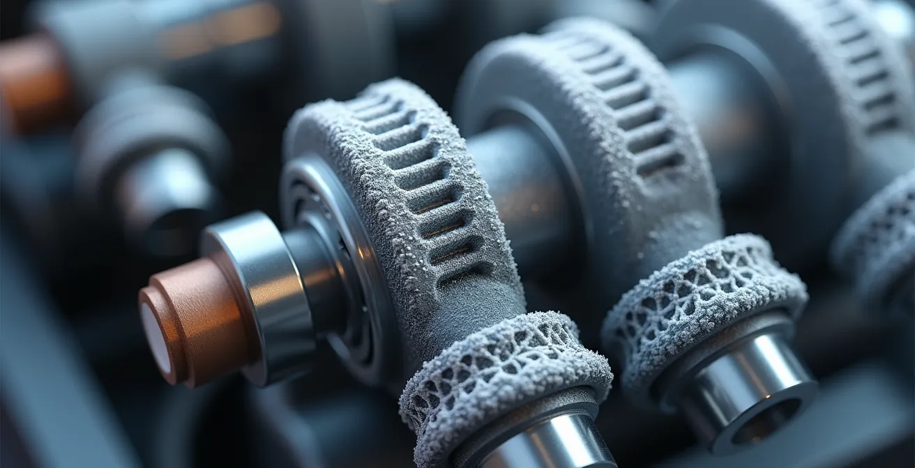 Vue macro du compresseur avec système d'injection de vapeur d'une thermopompe