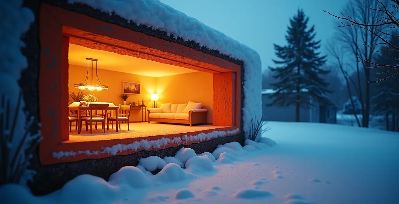 Graphique montrant l'anticipation thermique d'un système intelligent pendant un redoux québécois